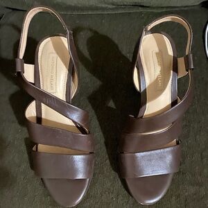 ANTONIO MELANI Dark Brown Leather Sandals